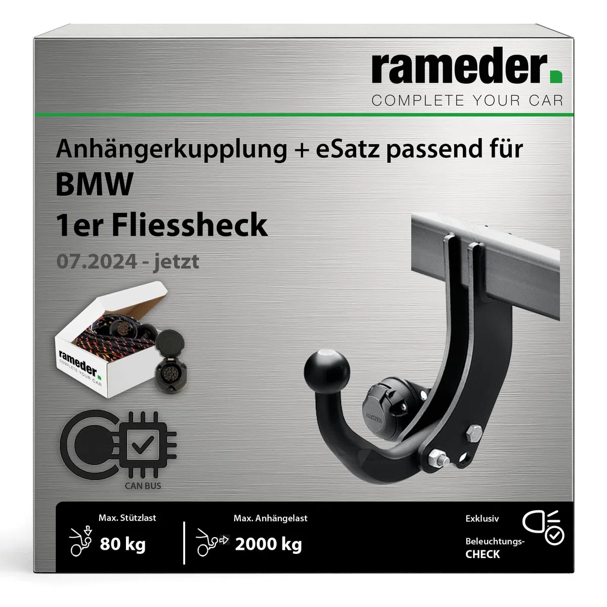 Anhängerkupplung starr Brink passend für BMW 1er Fliessheck Typ F70 Baujahr: 2024-jetzt inkl. 13 poligem spezifischen CAN-Bus Elektrosatz | rameder. Komplettsatz - BR-F20