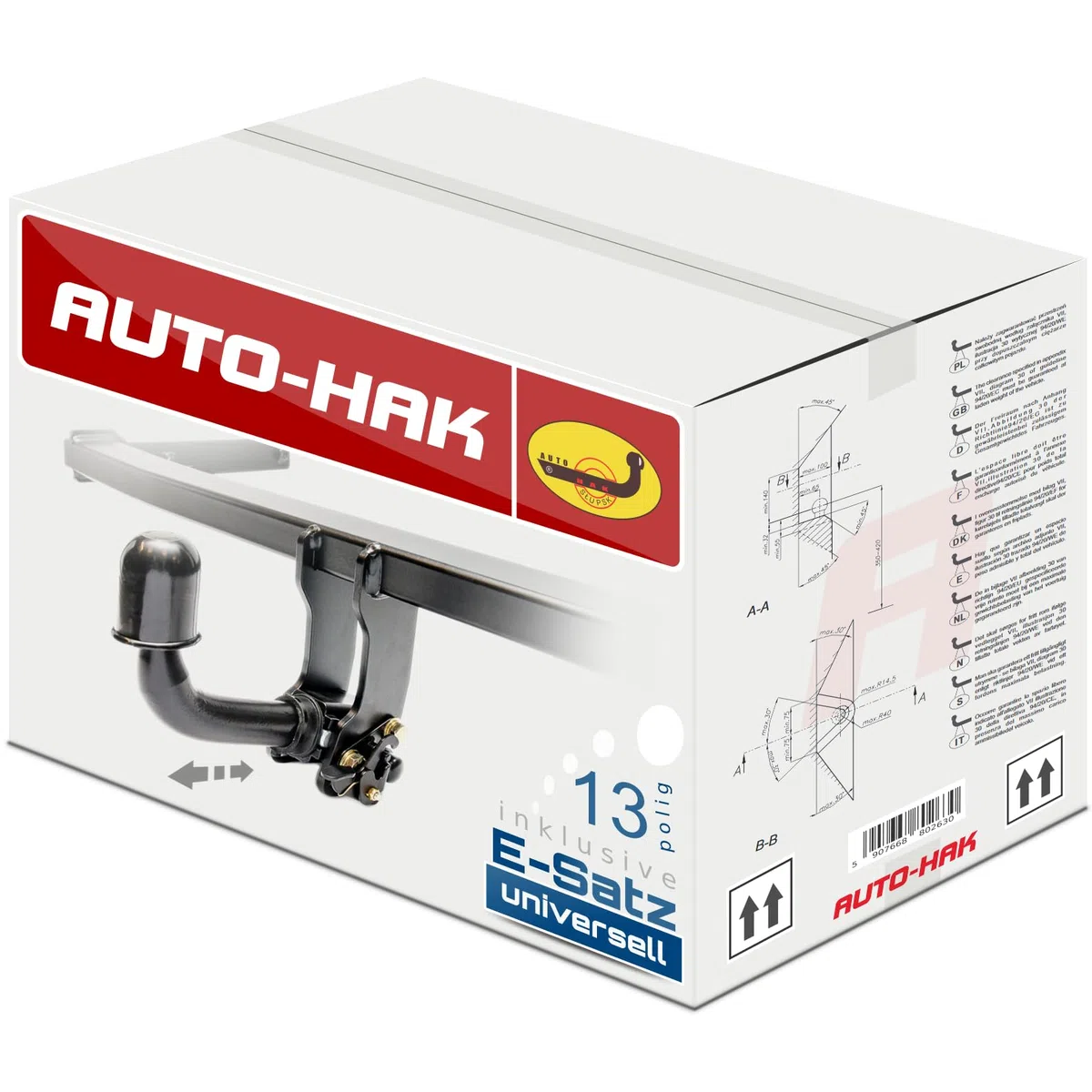 NEU Anhängerkupplung AHK abnehmbar horizontal kompatibel mit Opel Corsa D Fließheck 3/5 Türer 09.2006-11.2014 mit 7-polig Universal-Elektrosatz/E-Satz