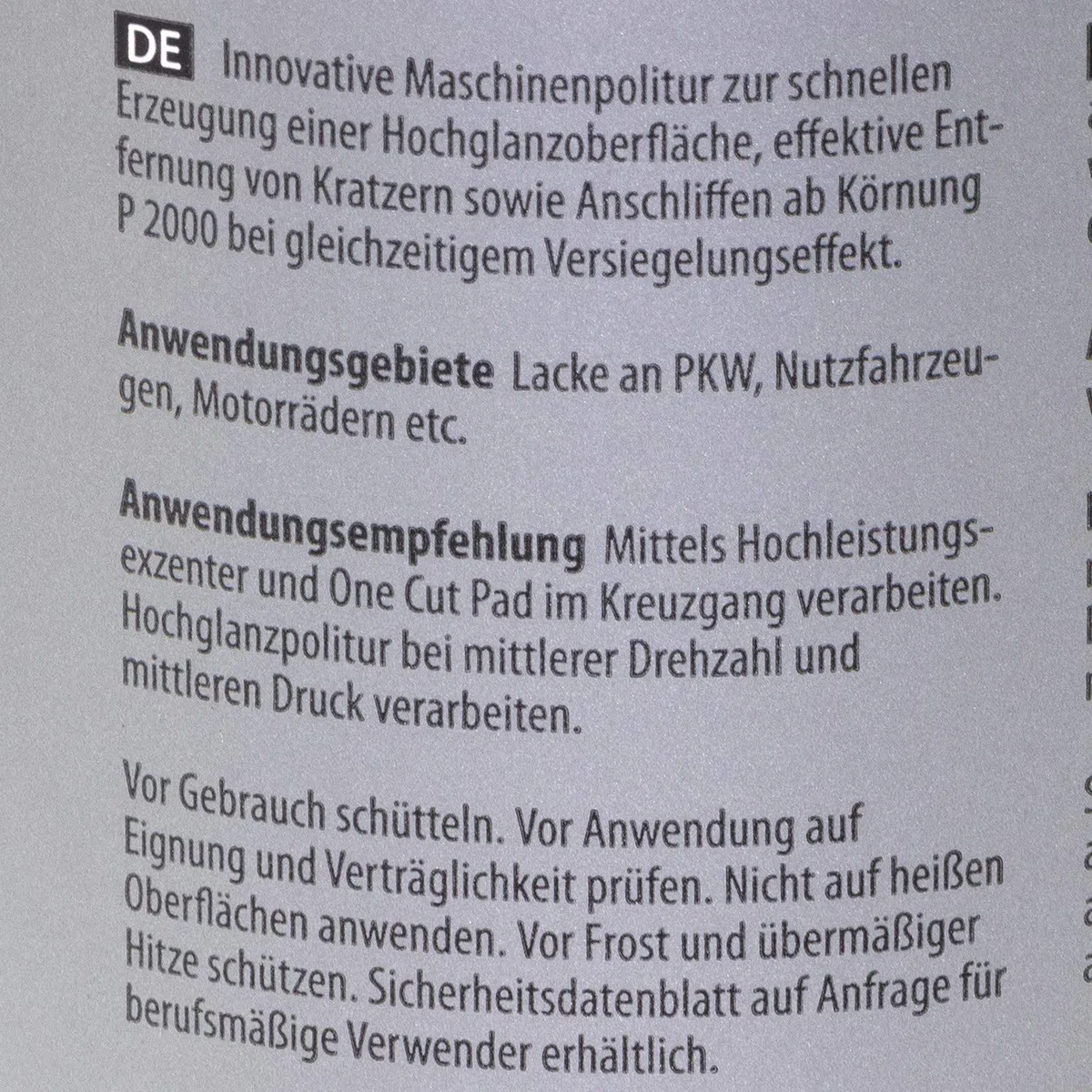 Hochglanzpolitur mit Versiegelung One Cut & Finish P6.01 Koch Chemie 2 Liter