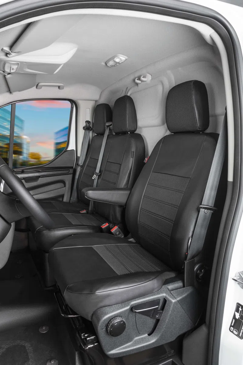 Walser Premium Transporter Sitzbezüge Auto für VW T6 2014-Heute, Einzelsitzbezug Vorne + Doppelbankbezug, Sitzschoner Set für Van
